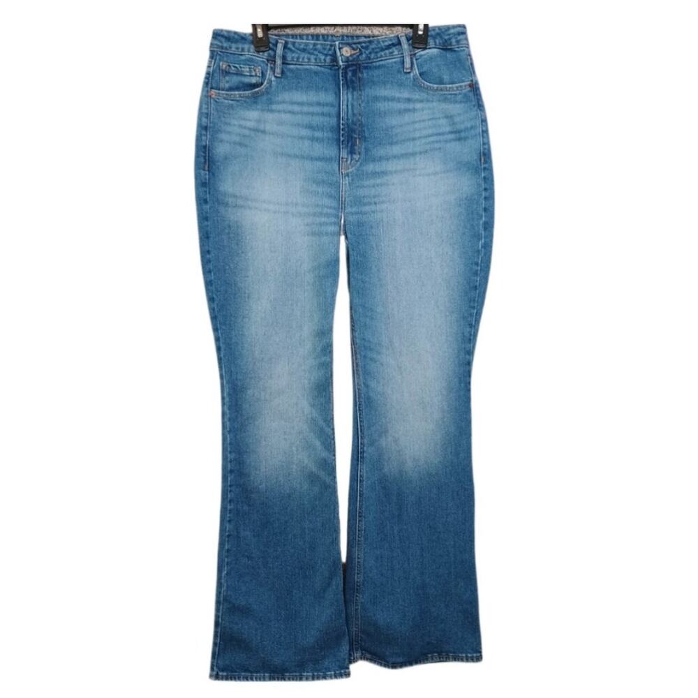 High-Waisted Flare Leg Jeans Women Size 14 Blue Denim Old Navy